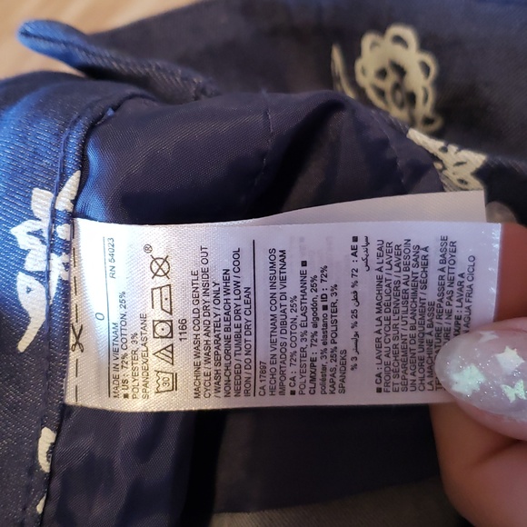 Old navy pixie mid rise pants size 0 chambray print - Picture 4 of 5